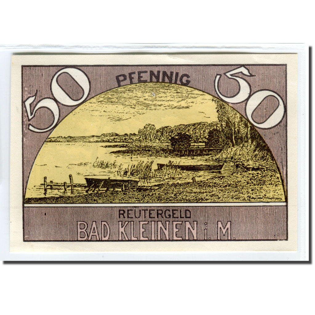 Banknot, Niemcy, Kleinen, 50 Pfennig, bateau, 1922, Undated, UNC(63), Mehl:705.1