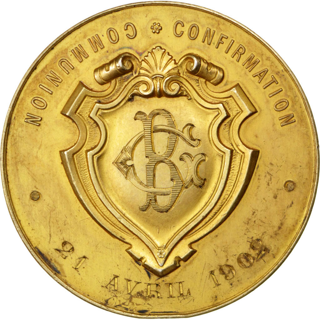 Francia, Medal, French Third Republic, Religions & beliefs, BB+, Vermeil