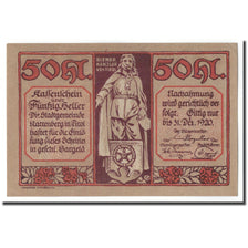 Banconote, Austria, Rattenberg Tirol Stadt, 50 Heller, paysage, 1920, SPL