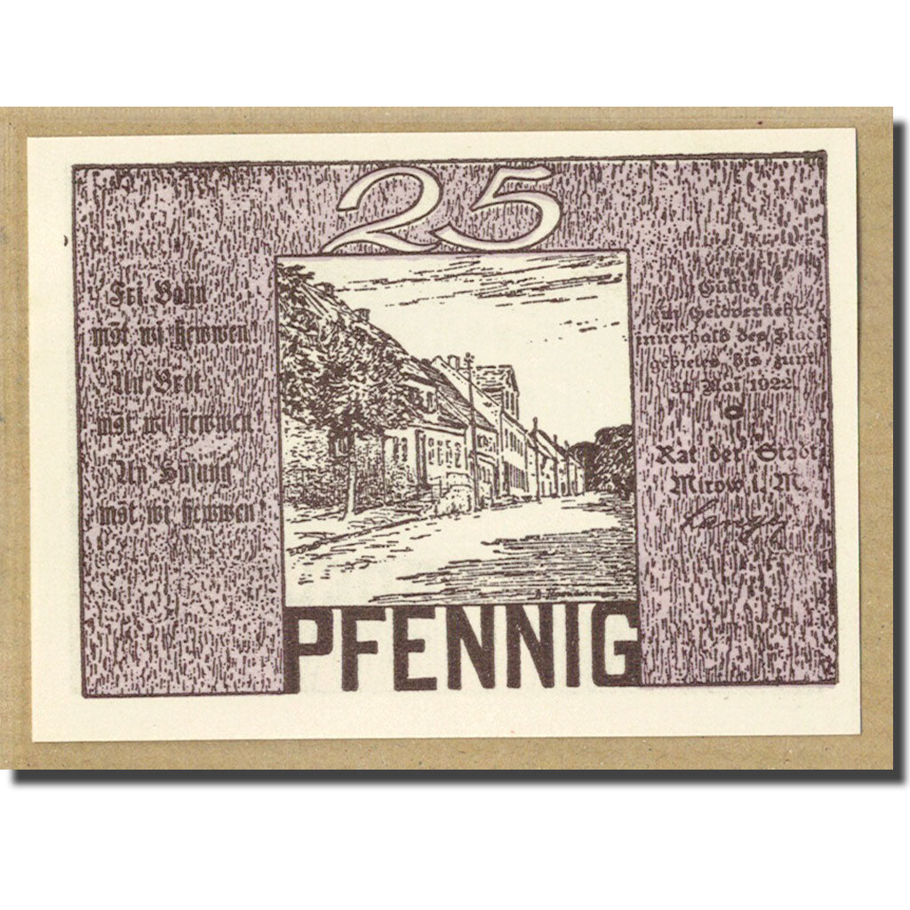 Banknote, Germany, Mirow, 25 Pfennig, rue, 1922, UNC(63), Mehl:889.1