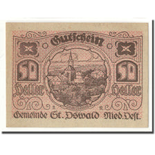 Banknot, Austria, St. Oswald N.Ö. Gemeinde, 50 Heller, Texte 2, 1920