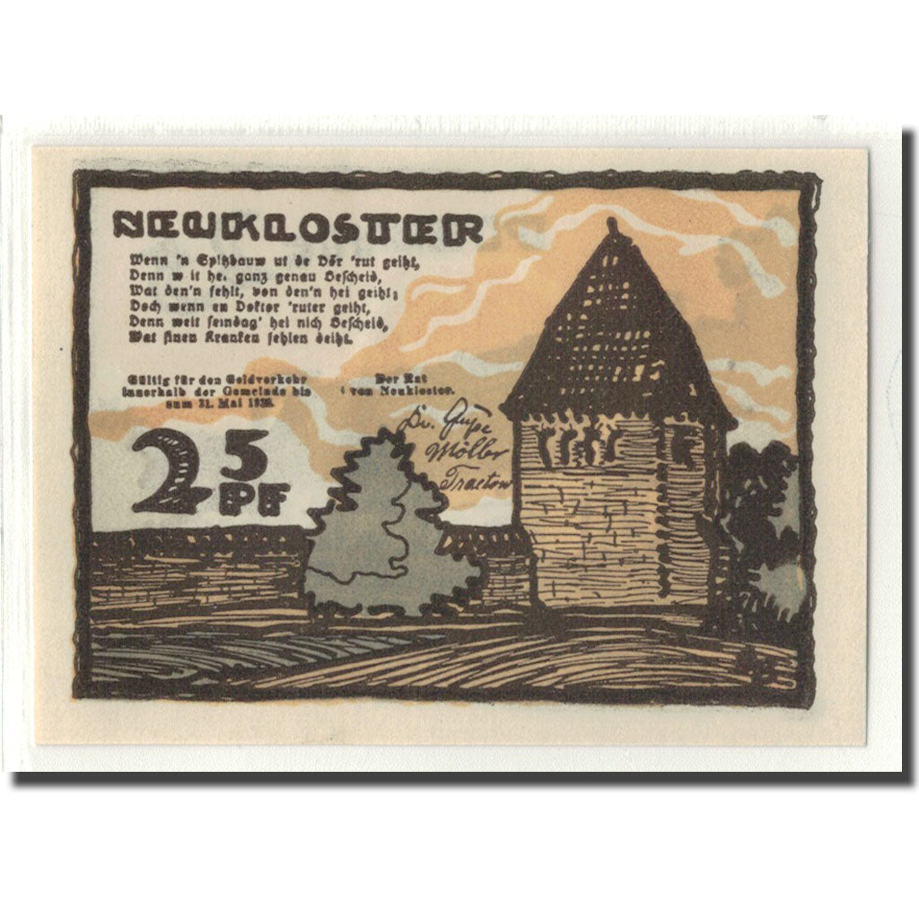 Banknote, Germany, Neukloster, 25 Pfennig, Maison, 1922, UNC(63), Mehl:951.1