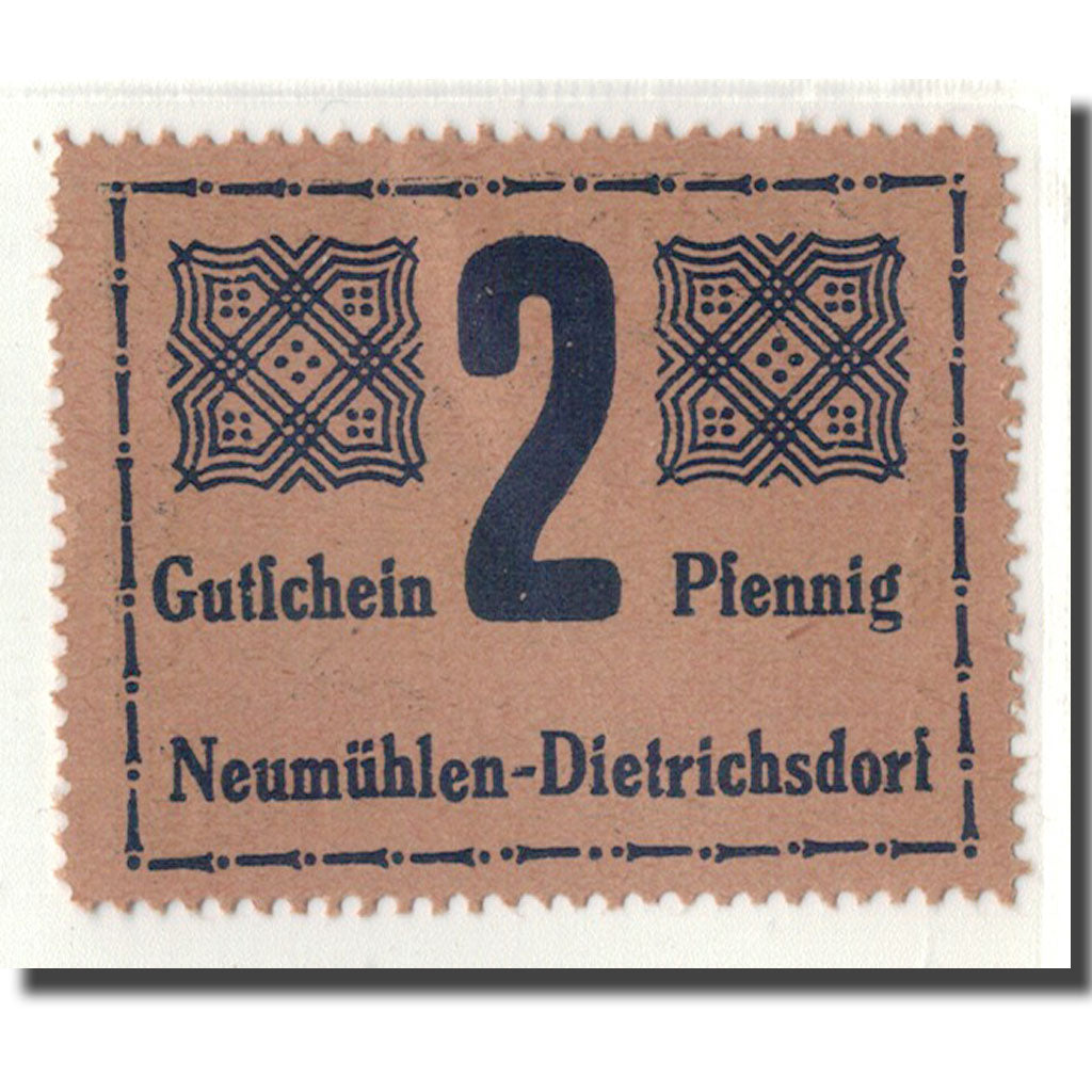 Nota, Alemanha, Neumühlen, 2 Pfennig, Grenouille 1, O.D, UNC(63), Mehl:953.1a