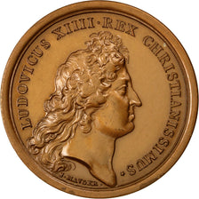 FRANCE, History, Louis XIV, Medal, MS(60-62), Mauger, Bronze, 40, 35.00