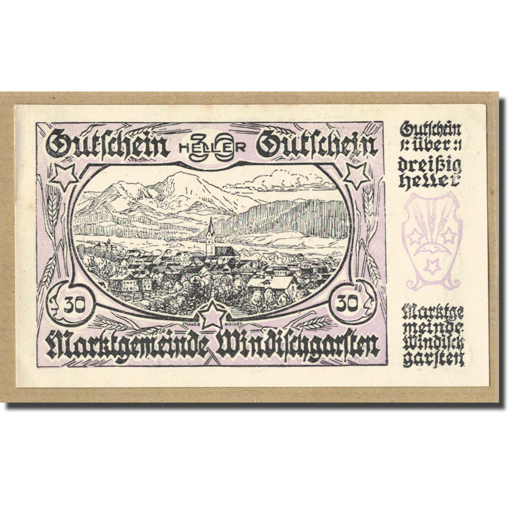 Biljet, Oostenrijk, Windischgarsten, 30 Heller, texte 1, 1920, 1920-06-09, SPL