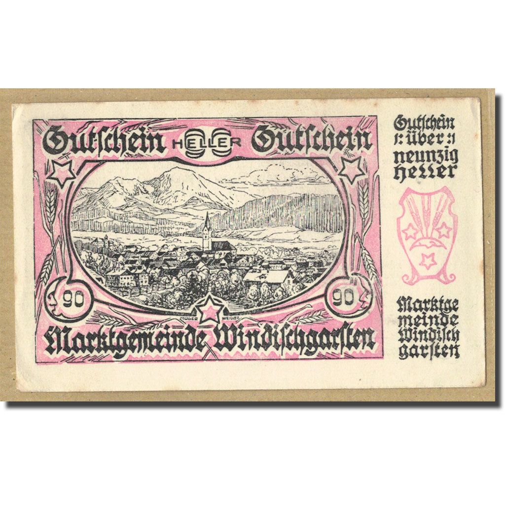 Biljet, Oostenrijk, Windischgarsten, 90 Heller, Texte 3, 1920, 1920-06-09, SPL