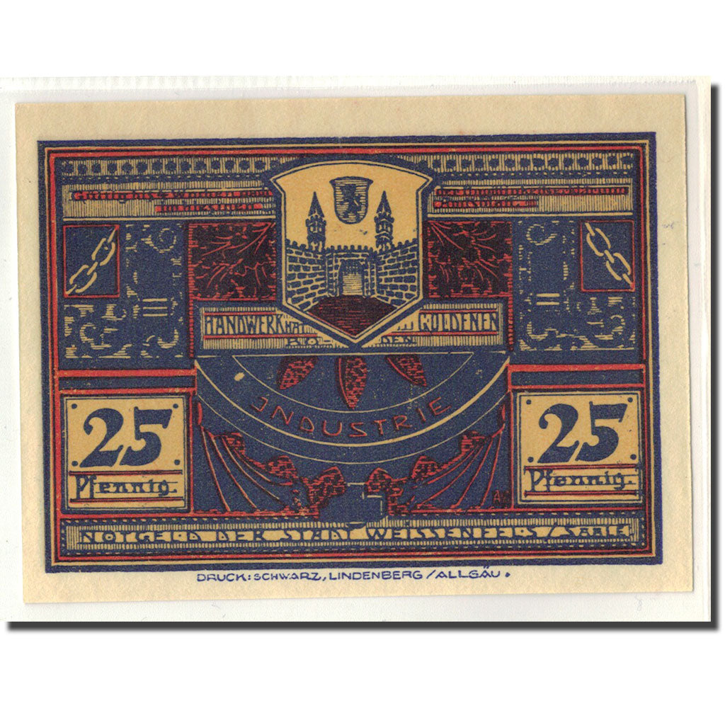 Banknote, Germany, Weissenfels, 25 Pfennig, paysage, 1921, UNC(63), Mehl:1403.1a