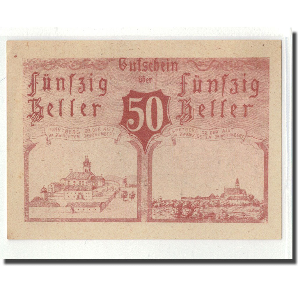 Banconote, Austria, Wartberg, 50 Heller, texte 1, 1920, 1920-04-24, SPL
