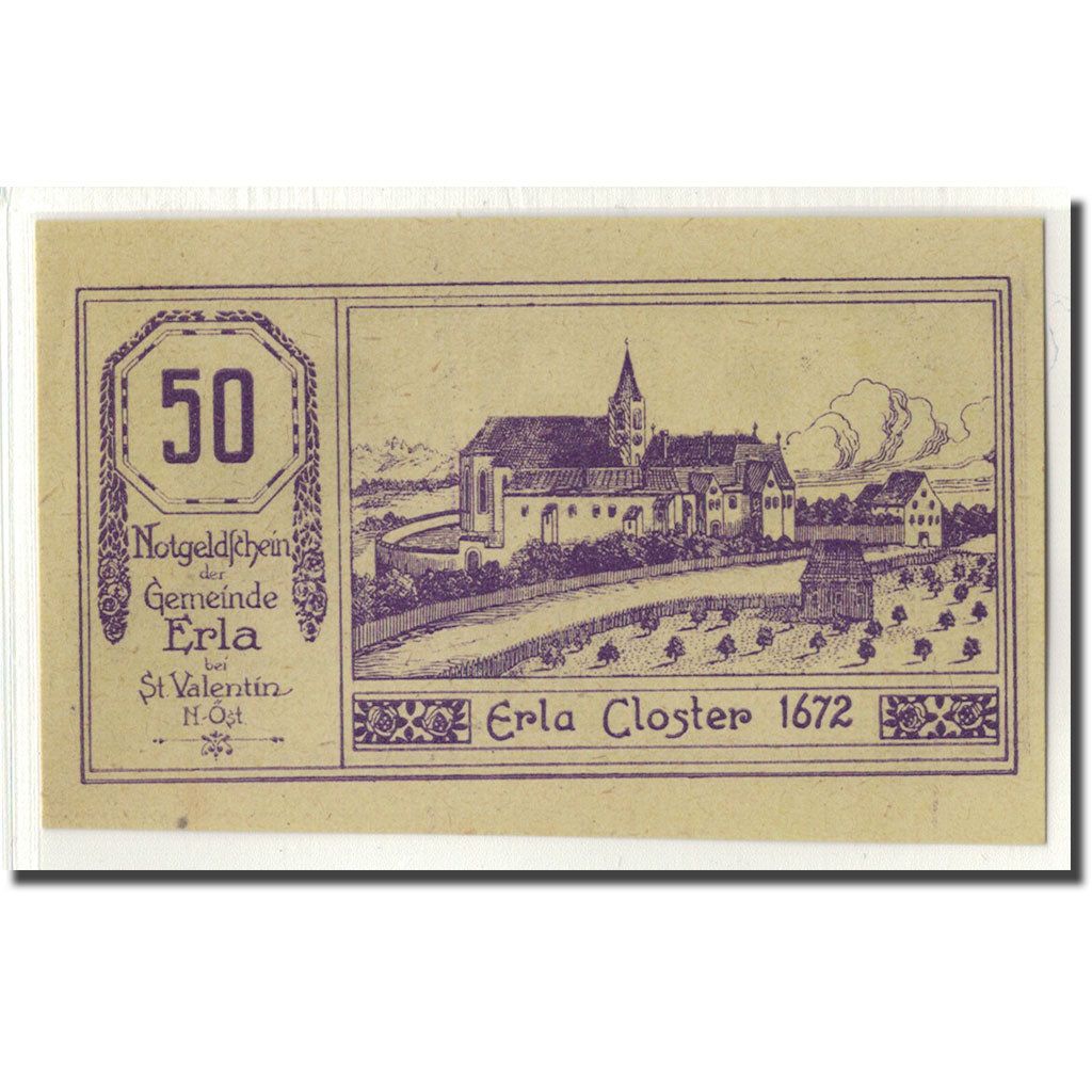Banknote, Austria, Erla, 50 Heller, village, 1920, UNC(63), Mehl:180a