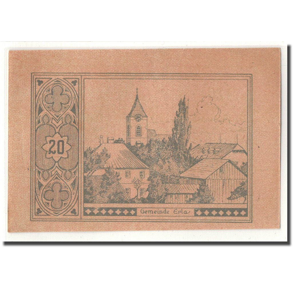 Billet, Autriche, Erla, 20 Heller, village 1, 1920, SPL, Mehl:180c1