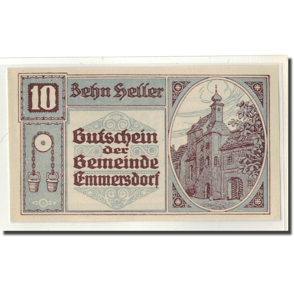Banknote, Austria, Emmersdorf N.Ö. Gemeinde, 10 Heller, Texte 3, 1920, UNC(63)
