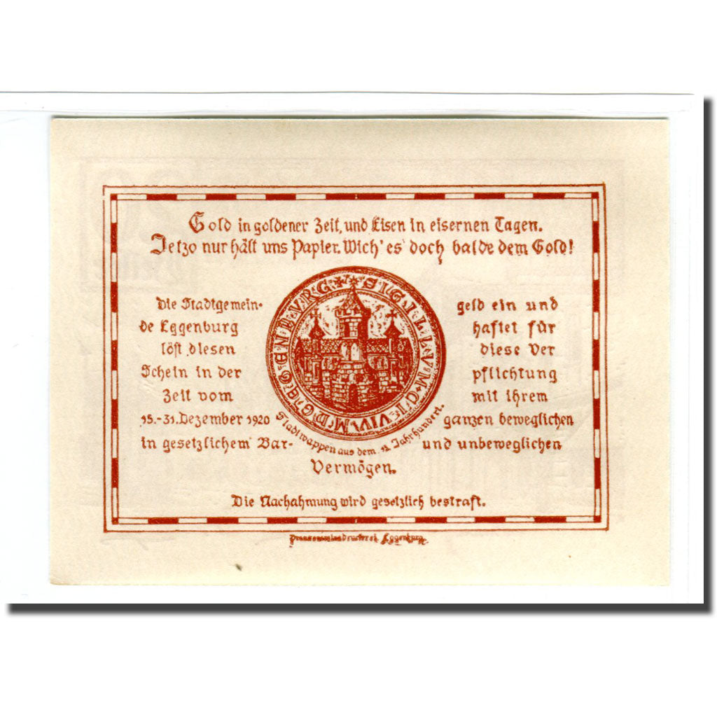 Billet, Autriche, Eggenburg, 20 Heller, rue, 1920, SPL, Mehl:162b