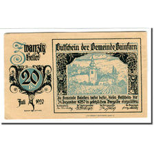 Nota, Áustria, Gainfarn, 20 Heller, Blason 1, 1920, 1920-05-26, UNC(63)
