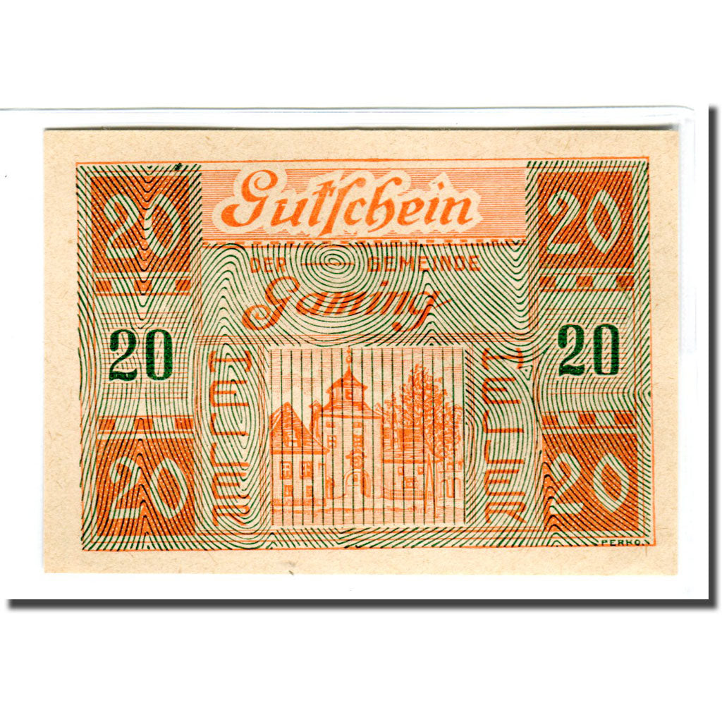 Geldschein, Österreich, Gaming, 20 Heller, texte 1, 1920, UNZ-, Mehl:220b