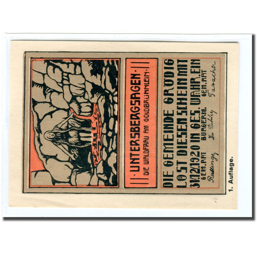 Banknote, Austria, Grödig, 40 Heller, personnage, 1920, UNC(63), Mehl:290a
