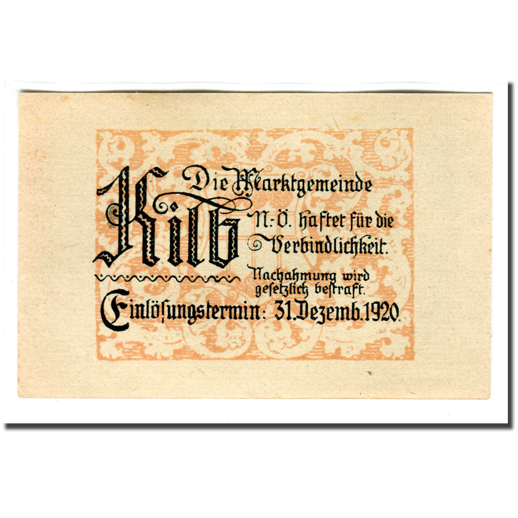 Geldschein, Österreich, Kilb, 50 Heller, Texte, 1920, UNZ-, Mehl:436Ia
