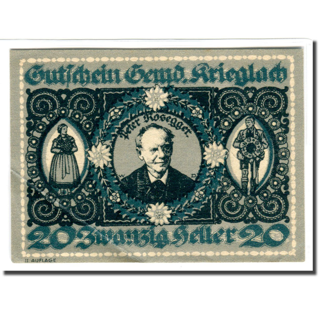 Billete, Austria, Krieglach, 20 Heller, valeur faciale, 1920, SC, Mehl:480c
