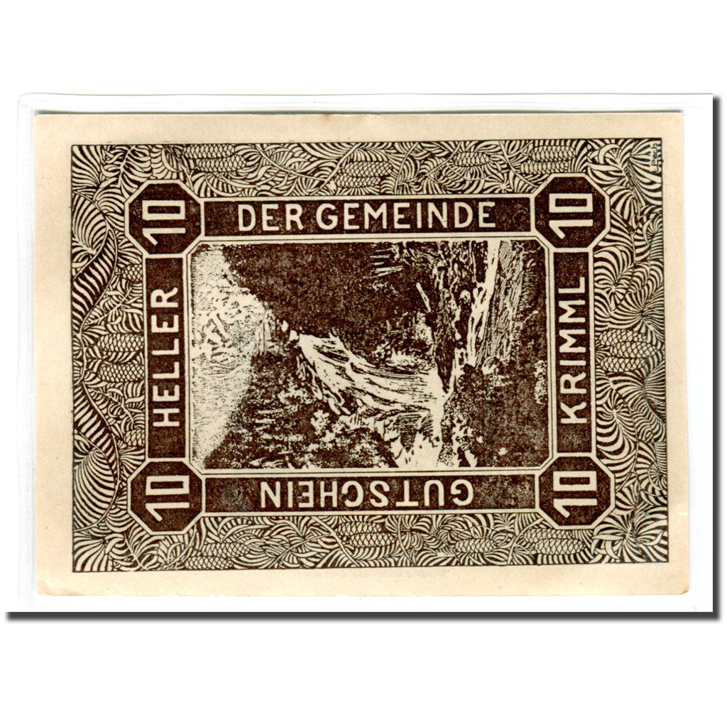 Geldschein, Österreich, Krimml Sbg. Gemeinde, 10 Heller, paysage, 1920, UNZ-