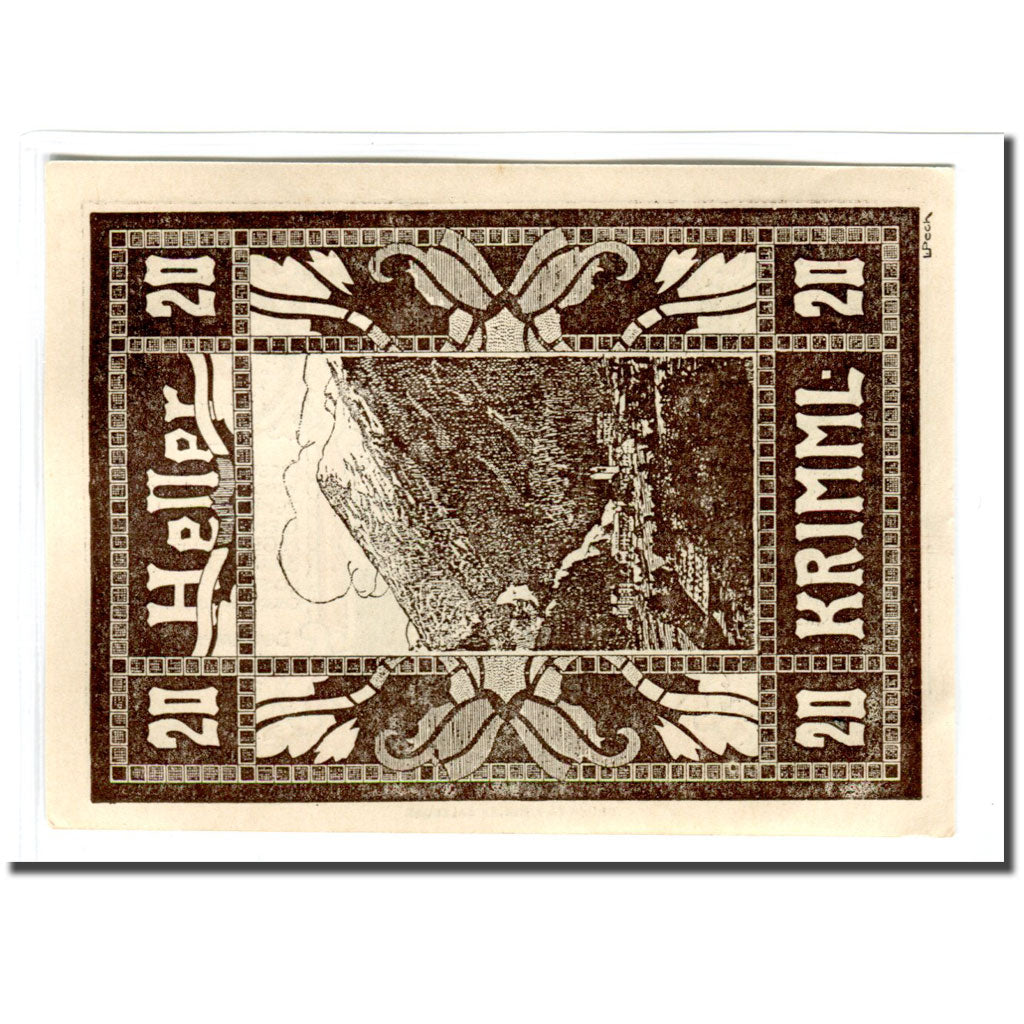 Nota, Áustria, Krimml Sbg. Gemeinde, 20 Heller, paysage 1, 1920, UNC(63)