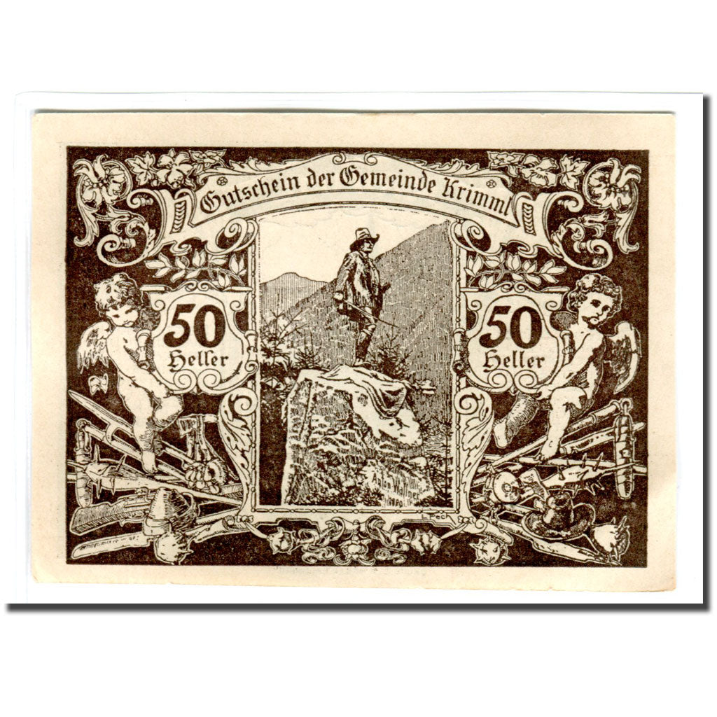 Banknote, Austria, Krimml Sbg. Gemeinde, 50 Heller, personnage, 1920, UNC(63)