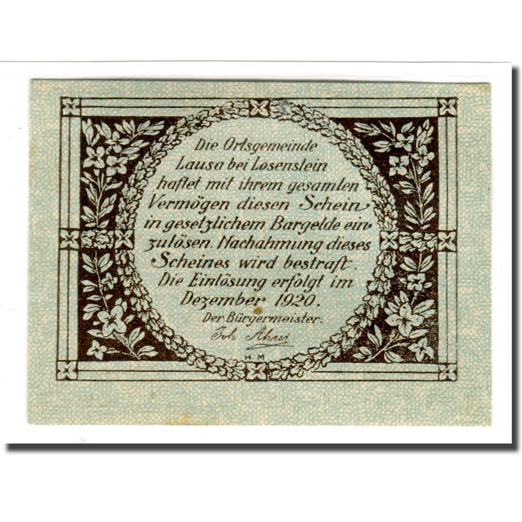 Banknote, Austria, Lausa bei Losenstein O.Ö. Ortsgemeinde, 10 Heller, paysage