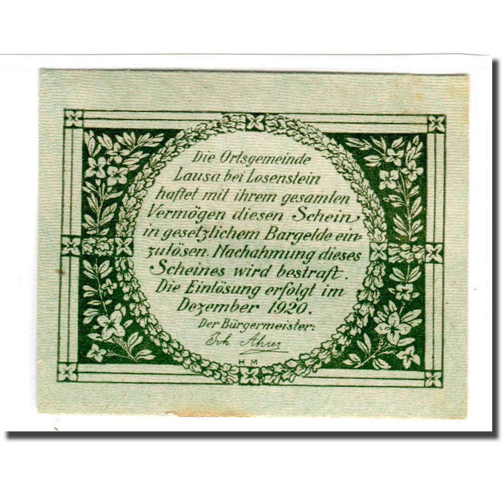 Banknote, Austria, Lausa bei Losenstein O.Ö. Ortsgemeinde, 20 Heller, paysage
