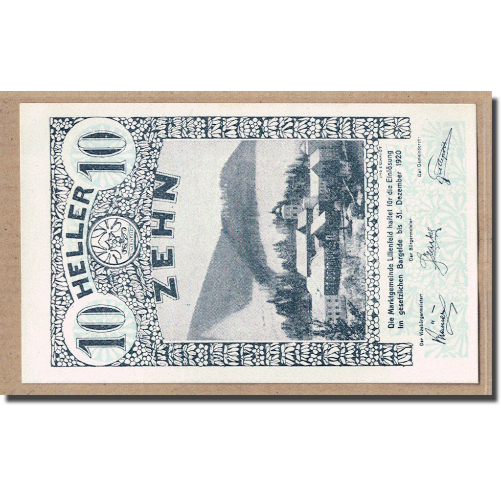 Banknote, Austria, Lilienfeld, 10 Heller, Texte, 1920, 1920-04-30, UNC(63)