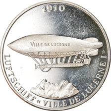 Switzerland, Medal, Luftschiff, Ville de Lucerne I, Aviation, 1910, MS(63)