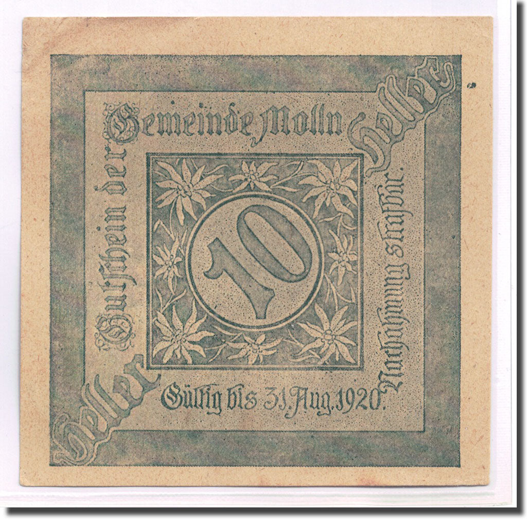 Banknote, Austria, Mölln, 10 Heller, paysage, 1920, UNC(63), Mehl:625