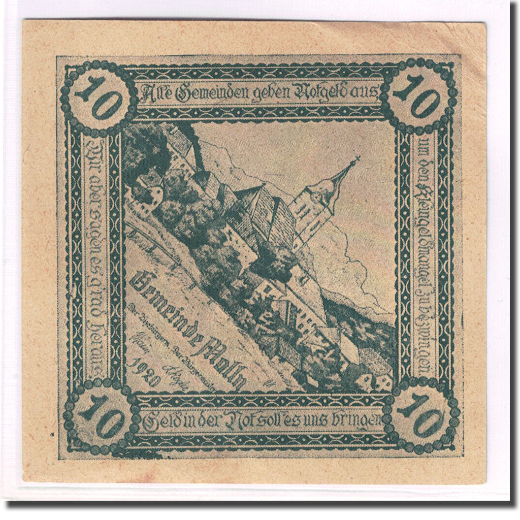 Banknote, Austria, Mölln, 10 Heller, paysage, 1920, UNC(63), Mehl:625