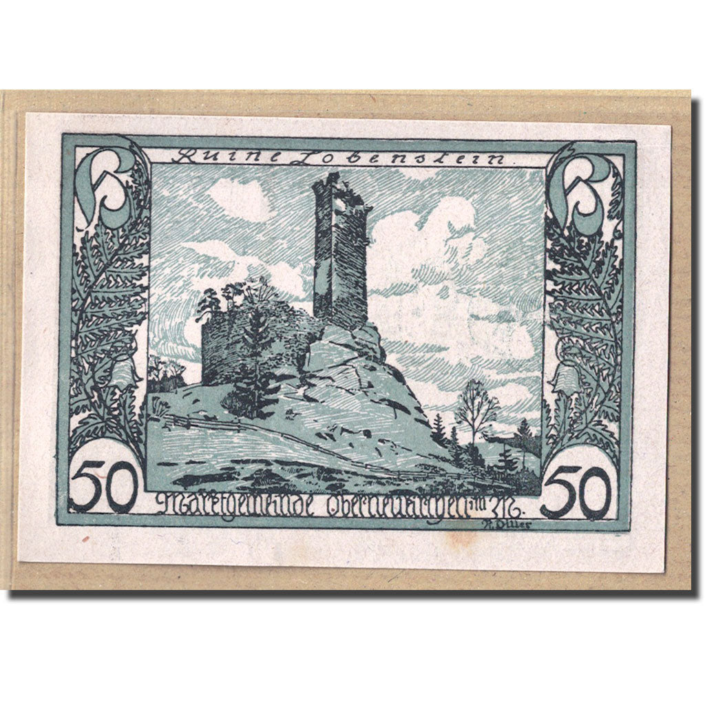 Banknote, Austria, Oberneukirchen O.Ö. Marktgemeinde, 50 Heller, Batiment