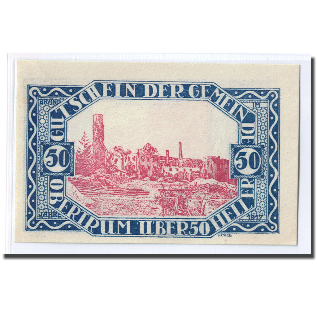 Banconote, Austria, Obertrum Sbg. Gemeinde, 50 Heller, personnage 2, 1920, SPL