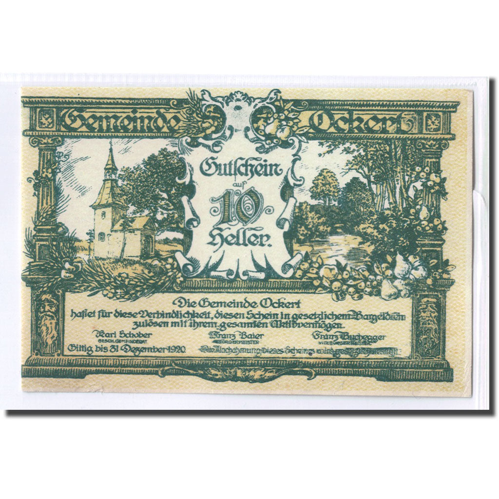 Geldschein, Österreich, Ockert N.Ö. Gemeinde, 10 Heller, N.D, 1920, UNZ-