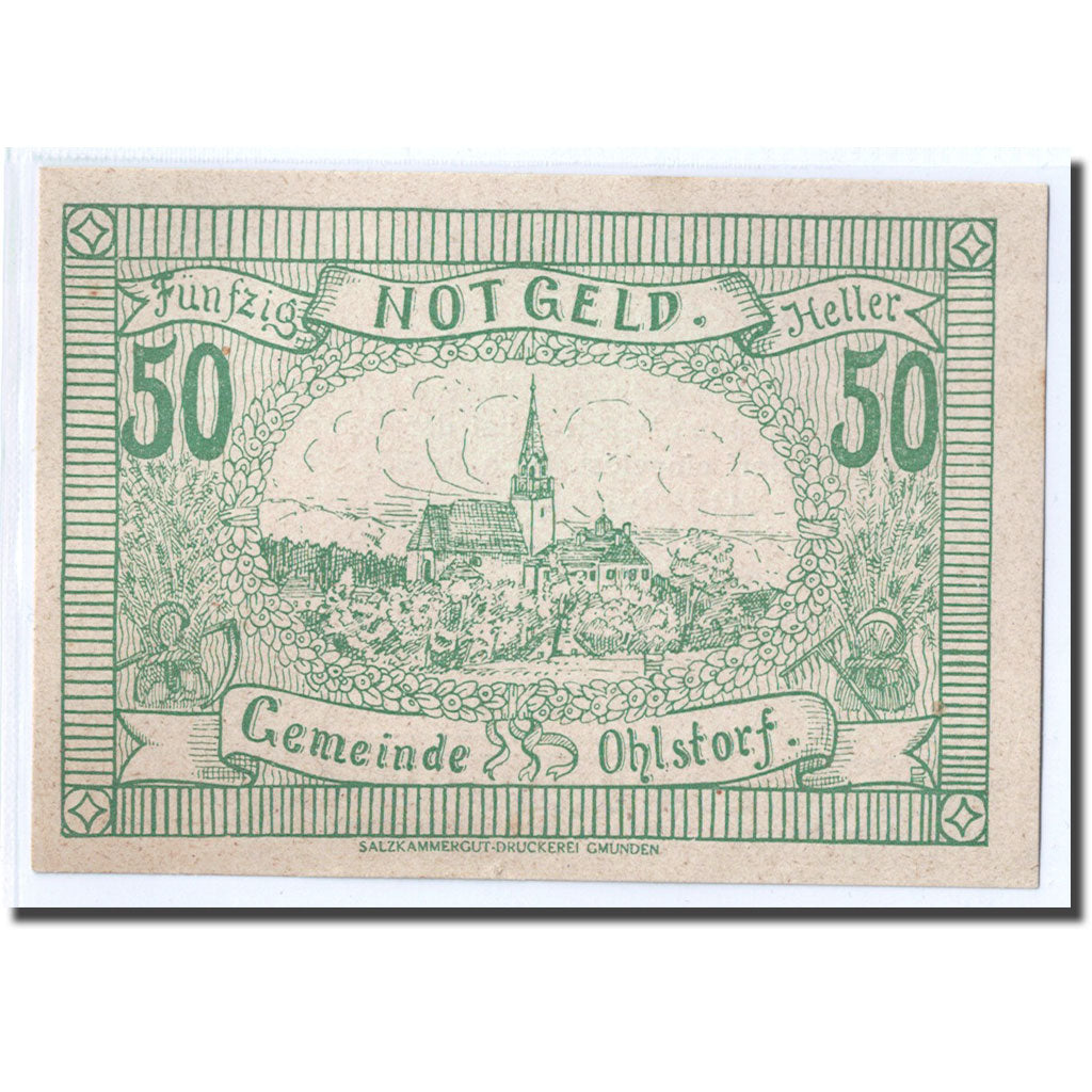 Banknote, Austria, Ohlstorf, 50 Heller, village, 1920, 1920-06-01, UNC(63)