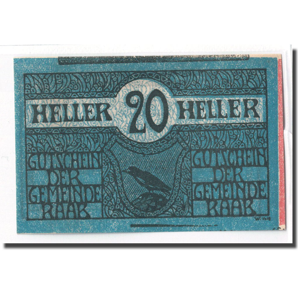 Banknote, Austria, Raab O.Ö. Marktgemeinde, 20 Heller, texte 1, 1920