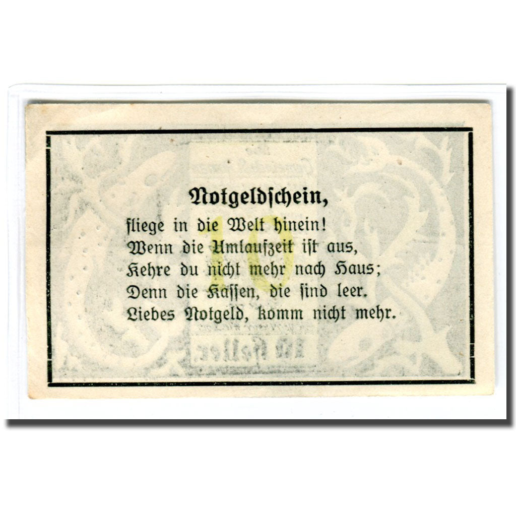 Geldschein, Österreich, St. Roman O.Ö. Gemeinde, 10 Heller, Texte, 1920