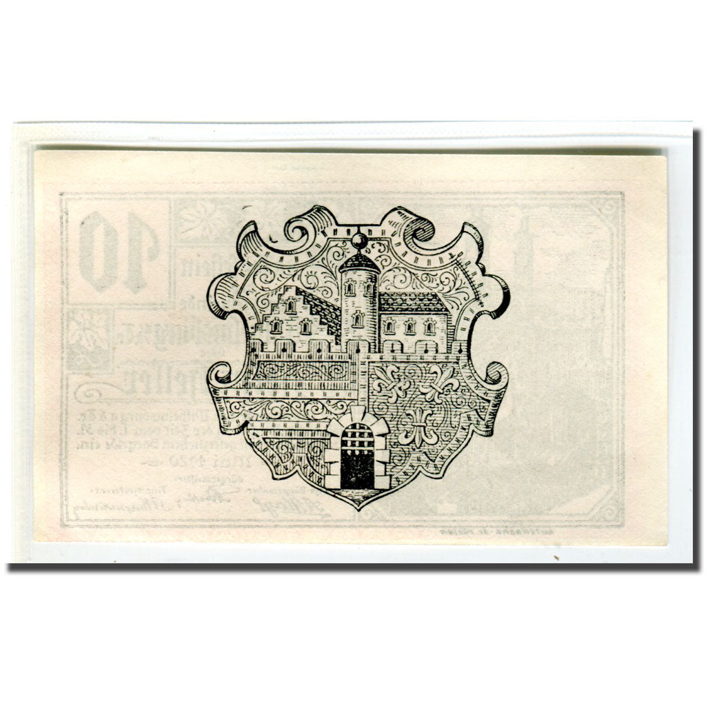 Geldschein, Österreich, Wilhelmsburg N.Ö. Marktgemeinde, 10 Heller, Blason