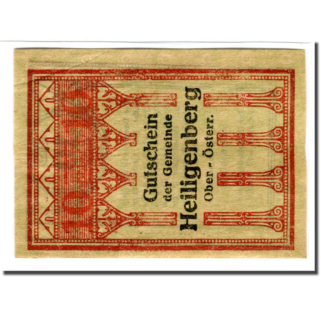 Billete, Austria, Heiligenberg, 10 Heller, Texte, 1920, SC, Mehl:361Ia