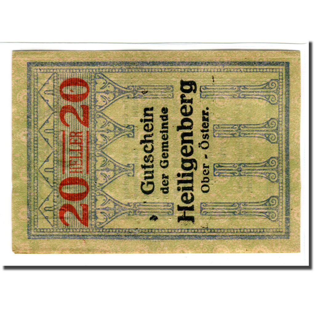 Banknot, Austria, Heiligenberg, 20 Heller, texte 1, 1920, Undated, UNC(63)