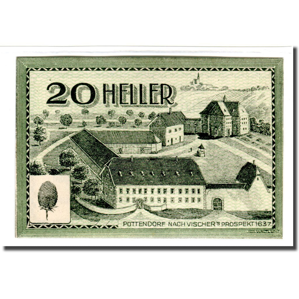 Geldschein, Österreich, Bodendorf O.Ö. Gemeinde, 20 Heller, texte 1, 1920