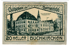 Biljet, Oostenrijk, Buchkirchen O.Ö. Gemeinde, 10 Heller, Batiment, 1920