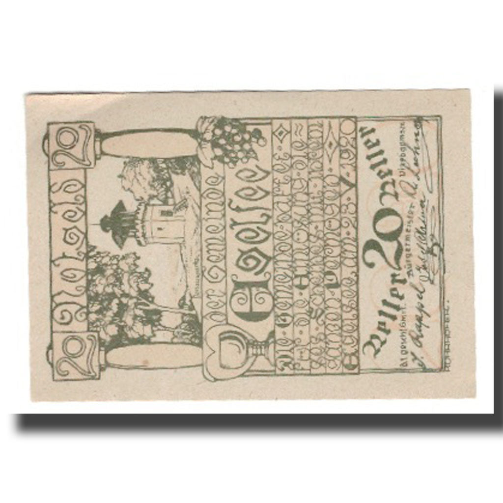Banknote, Austria, Egelsee, 20 Heller, Texte 3, 1920, 1920-05-23, AU(55-58)