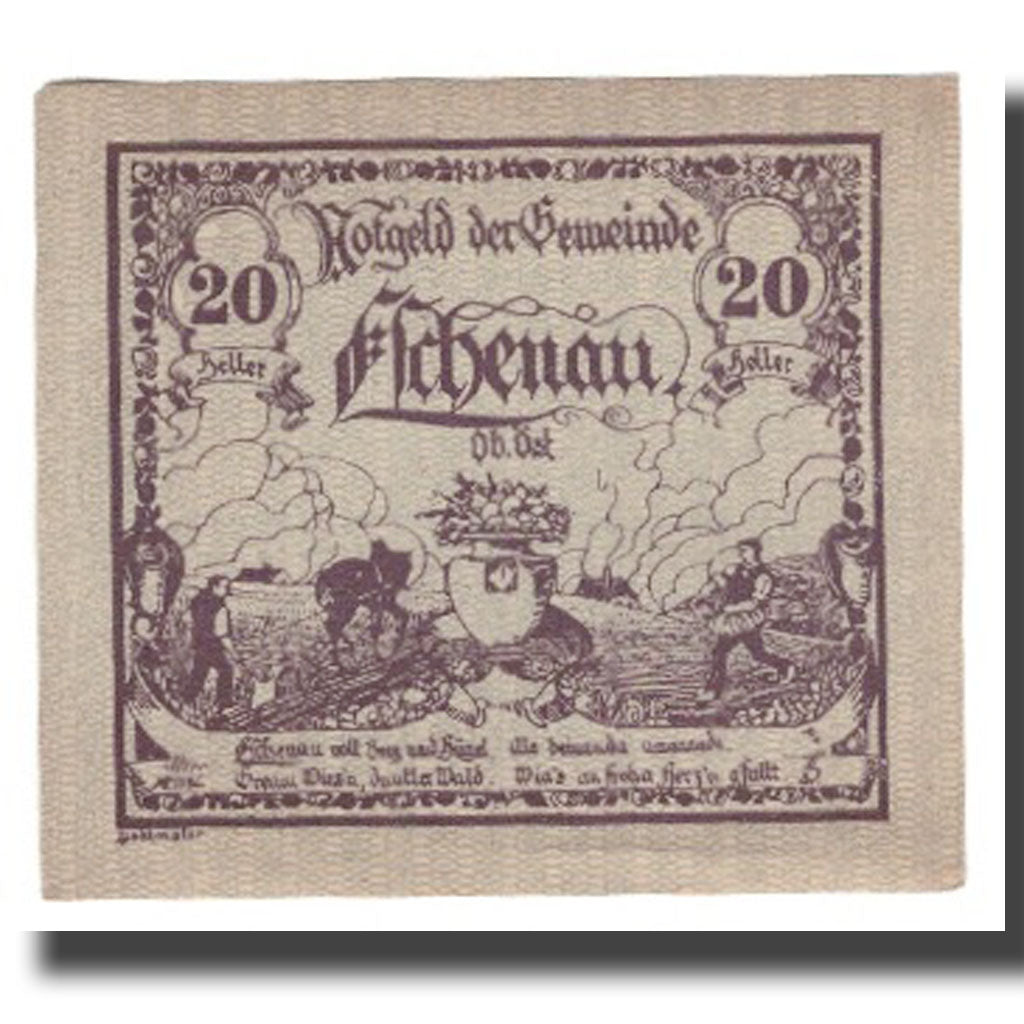 Billete, Austria, Eschenau, 20 Heller, texte 1, 1920, 1920-05-30, SC, Mehl:187a