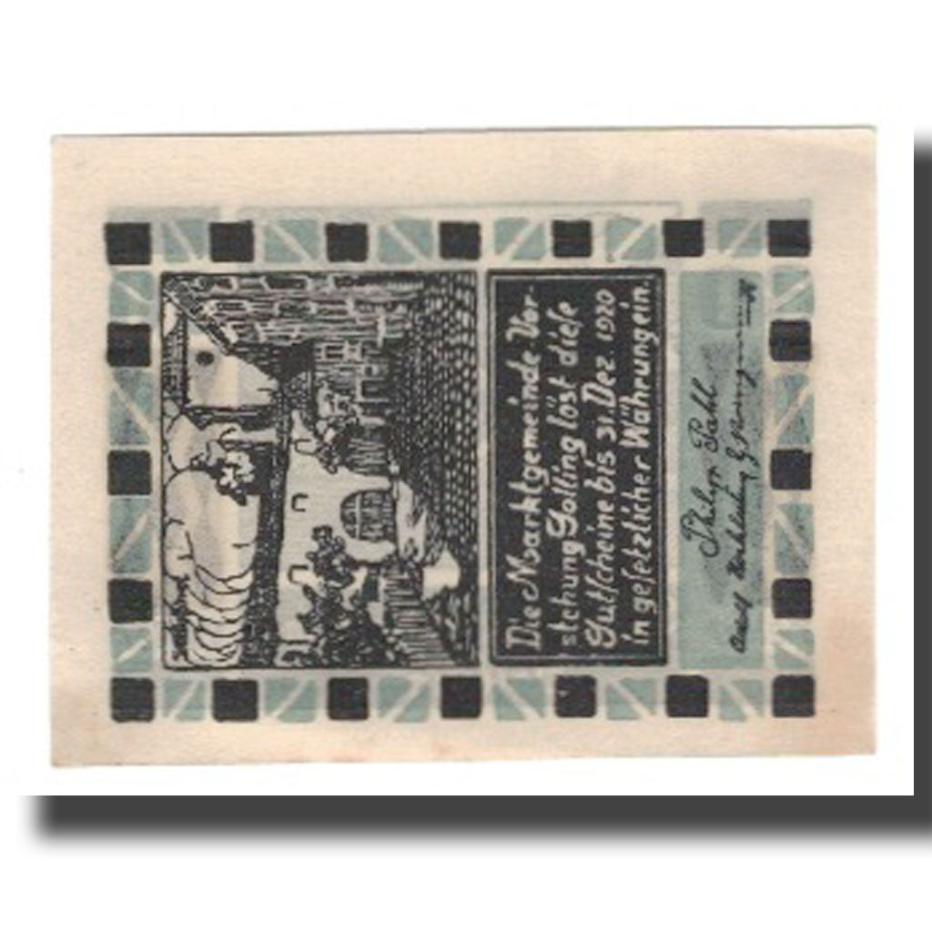 Nota, Áustria, Golling Sbg. Gemeinde, 30 Heller, batiment 1, 1920, UNC(63)