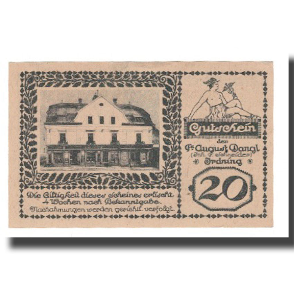 Geldschein, Österreich, Irdning Stm. Prv. Fa. August Dangl Gemeinde, 20 Heller