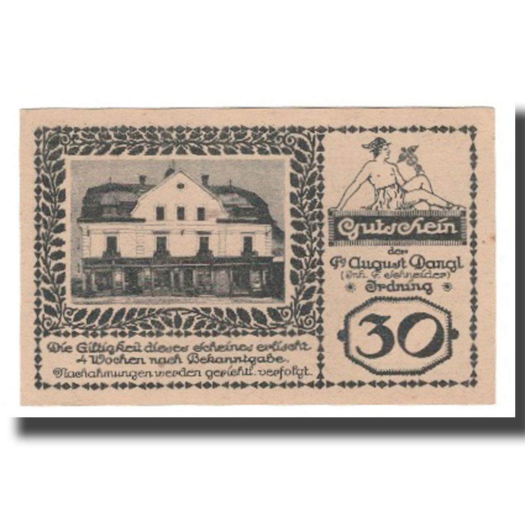 Geldschein, Österreich, Irdning Stm. Prv. Fa. August Dangl Gemeinde, 30 Heller