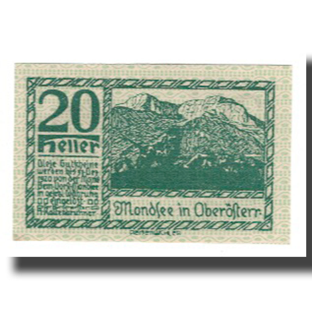 Geldschein, Österreich, Mondsee O.Ö. Marktgemeinde, 20 Heller, personnage 3
