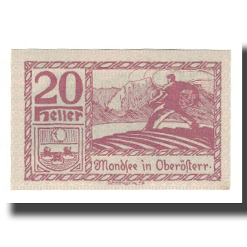 Geldschein, Österreich, Mondsee O.Ö. Marktgemeinde, 20 Heller, personnage 3
