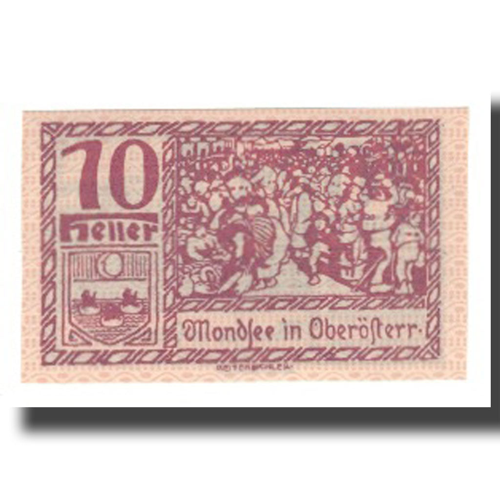 Geldschein, Österreich, Mondsee O.Ö. Marktgemeinde, 10 Heller, personnage 5