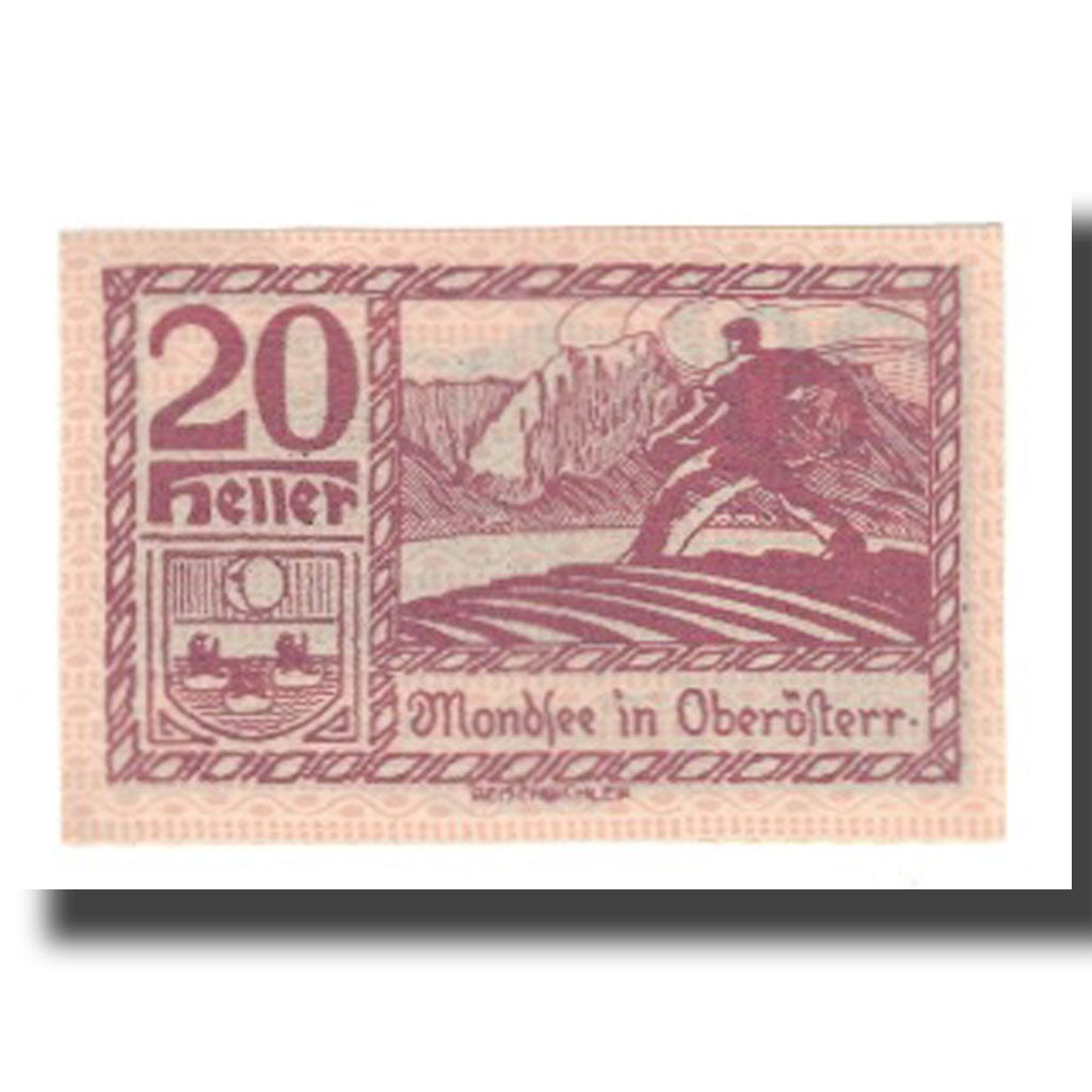 Geldschein, Österreich, Mondsee O.Ö. Marktgemeinde, 20 Heller, personnage 7